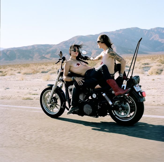 Girls on a motorcycle in Kawasaki
